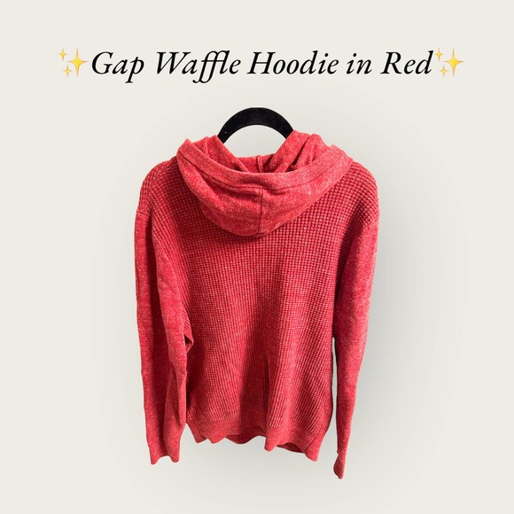 ✨Gap for Good Men’s Waffle Hoodie‎ in Red. Size Medium✨ - Picture 4 of 7